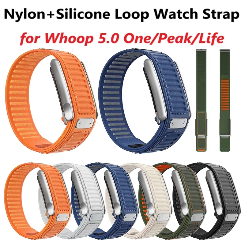 Sport Loop Velcro - สายนาฬิกาไนลอนซิลิโคนสำหรับ Whoop 5.0 MG Tracker สายรัดข้อมือปรับได้สำหรับ
