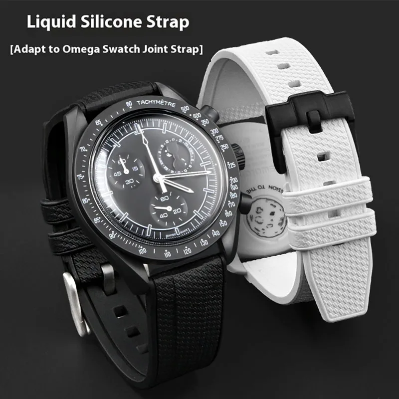 Omega Watch Speedmaster - 20 มม.22 มม.ซิลิโคนเหลวสําหรับ Swatch X Omega