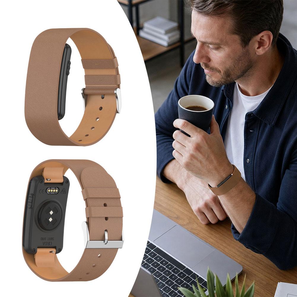 Leather Strap Quick Release - สายรัดข้อมือหนังสำหรับ Garmin CIRQA ทนทาน นุ่มสบาย สายเปลี่ยนแบบห่วง