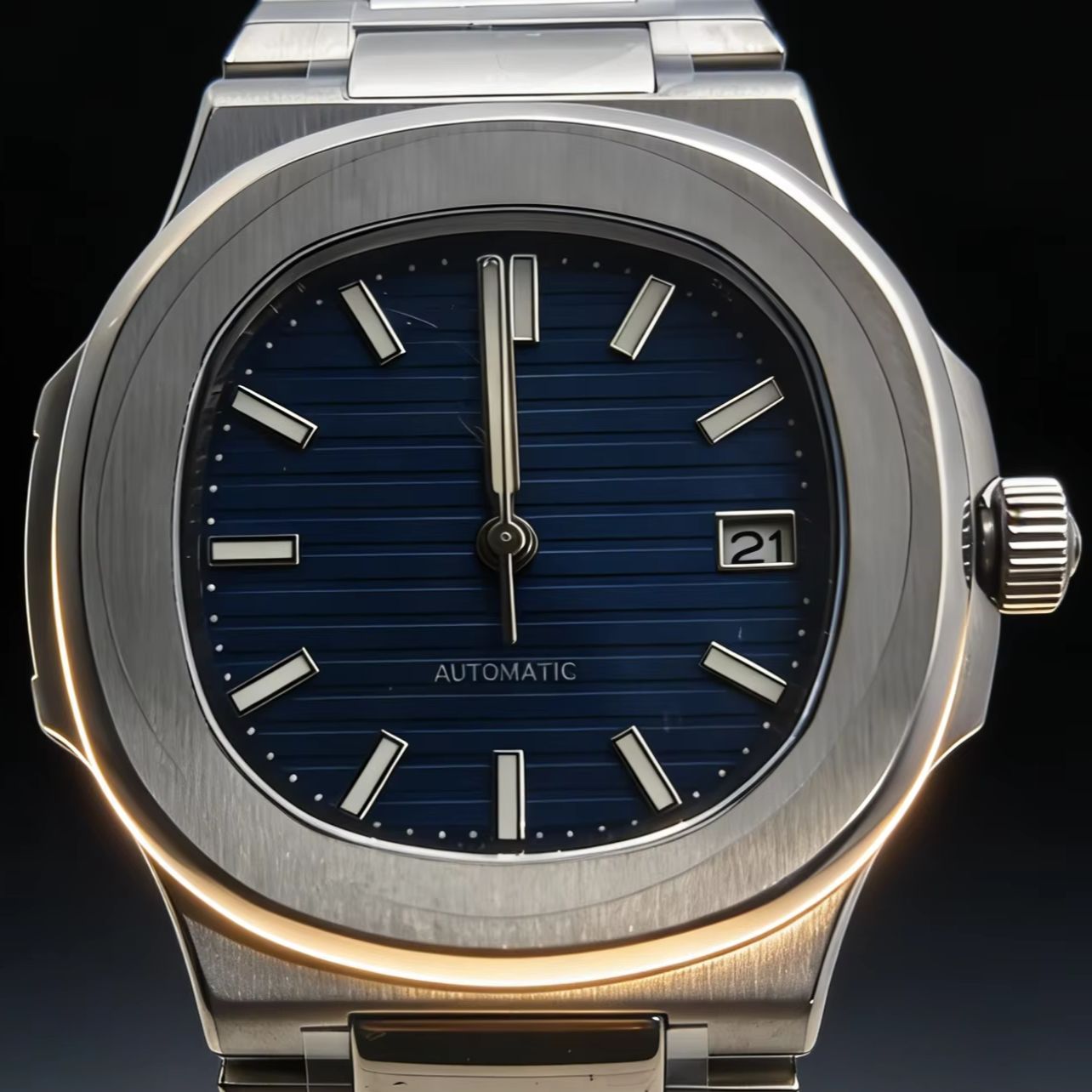 Patek Philippe Watch Nautilus - NH35 นาฬิกากลไกอัตโนมัติผู้ชาย 40 มม.สแตนเลสสตีล 100M กันน้ำแสดงวันที่นาฬิกาข้อมือเรืองแสง