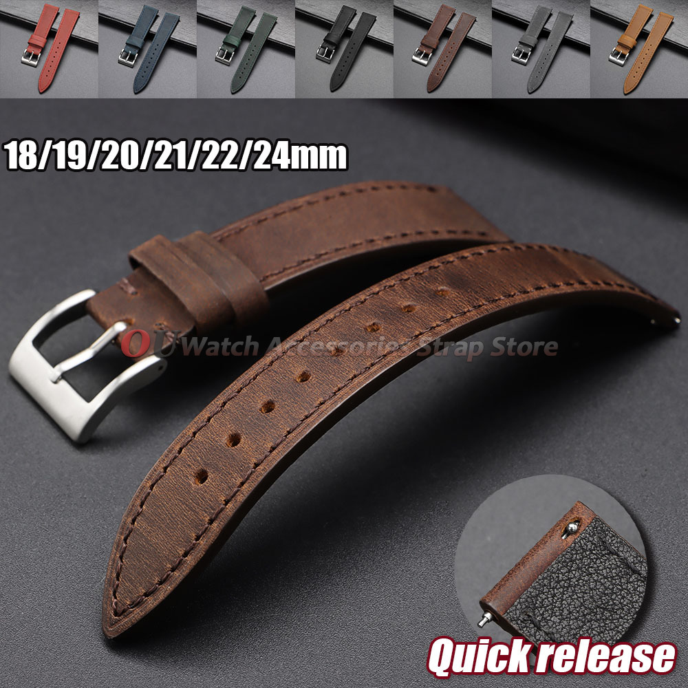 Suede Strap Watch - สายนาฬิกาหนังวัวแท้แบบวินเทจ ขนาด 18 มม. 19 มม.