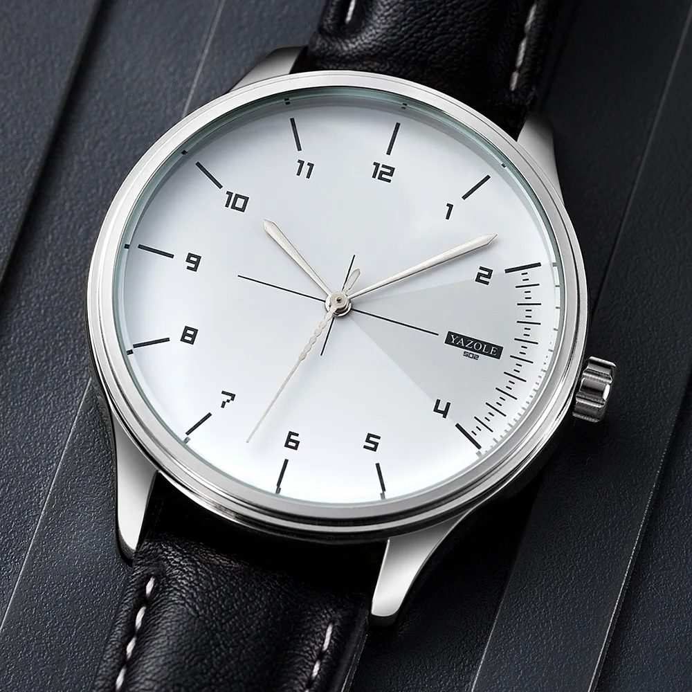นาฬิกาควอตซ์ YAZOLE แบรนด์ชั้น - Leather Watch Band Men บทวิจารณ์และราคา