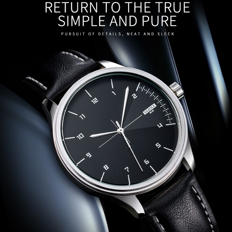 นาฬิกาควอตซ์ YAZOLE แบรนด์ชั้น - Leather Watch Band Men บทวิจารณ์และราคา