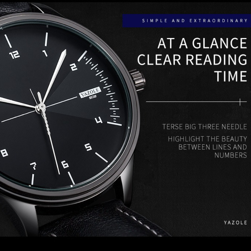 นาฬิกาควอตซ์ YAZOLE แบรนด์ชั้น - Leather Watch Band Men บทวิจารณ์และราคา