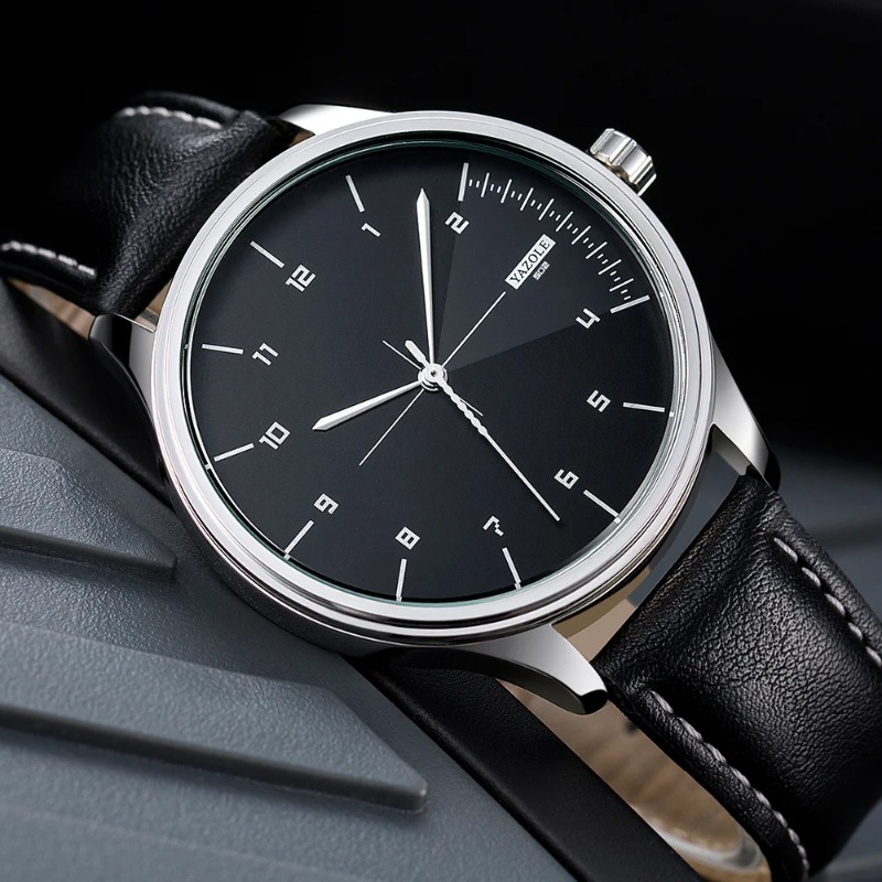 นาฬิกาข้อมือผู้ชาย YAZOLE สายห - Leather Watch Band Men บทวิจารณ์และราคา